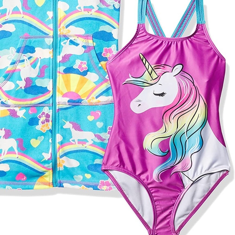 NWOT Saint Eve unicorn girls swimsuit